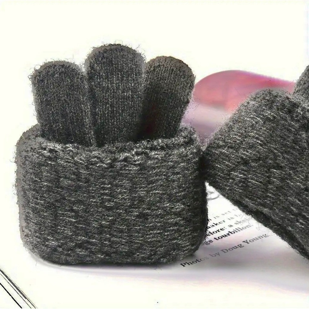 Unisex Alpaca Velvet Blend Winter Thermal Driving Gloves Gray Touchscreen LARGE - Picture 2 of 7